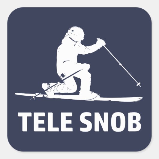 Sticker Carré Snob de ski de télémark (Devant)