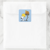 Sticker Carré Snoopy & Bois Nid Avec Jack O'Lantern (Sac)