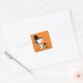 Sticker Carré Snoopy & Woodstock Pilgrim (Enveloppe)