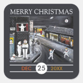 Sticker Carré Snow Town Christmas (Devant)