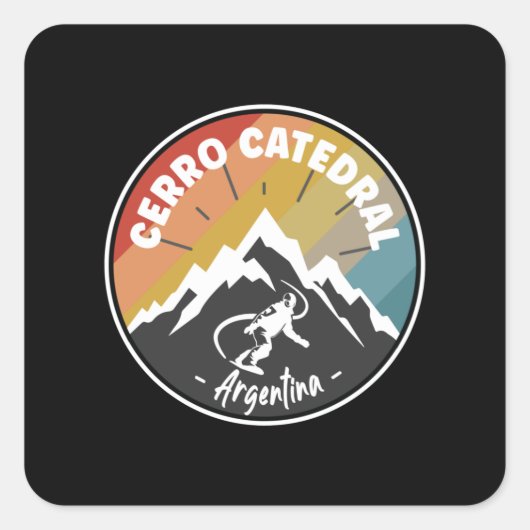 Sticker Carré Snowboard Cerro Catedral Argentina (Devant)