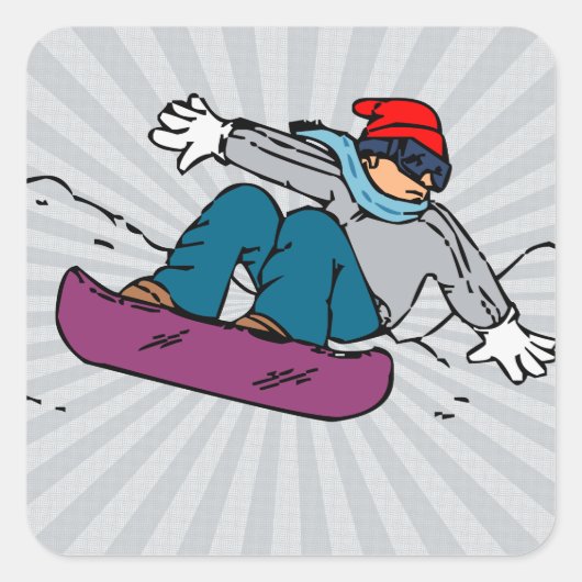 Sticker Carré Snowboard cool | amateurs de snowboard |snowboard (Devant)