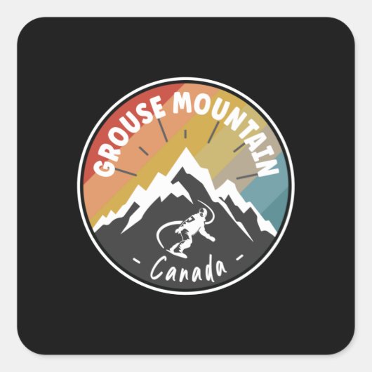 Sticker Carré Snowboard Grouse Mountain Canada (Devant)