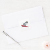 Sticker Carré Snowboard requin (Enveloppe)