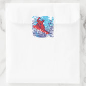 Sticker Carré Snowboardeur cool (Sac)