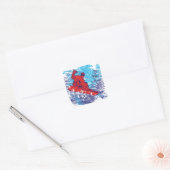 Sticker Carré Snowboardeur cool (Enveloppe)
