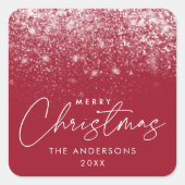 Sticker Carré Snowdrift Cranberry Joyeux Noël (Devant)