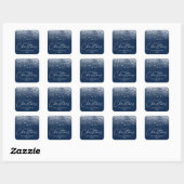 Sticker Carré Snowdrift Navy Blue Joyeux Noël (Feuille)