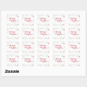 Sticker Carré Snowflake Whimsy Merry & Bright Red Typographie (Feuille)