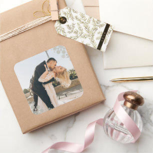 Sticker Carré Snowflakes Love Peace Joy Kisses Mariage photo