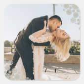 Sticker Carré Snowflakes Love Peace Joy Kisses Mariage photo (Devant)