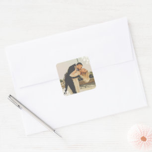 Sticker Carré Snowflakes Love Peace Joy Kisses Mariage photo