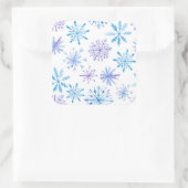 Sticker Carré Snowflakes simple mais élégant | Sceau à coller (Sac)