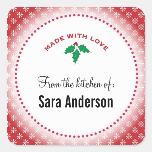 Sticker Carré Snowflakes sur Red I De la cuisine de (Devant)