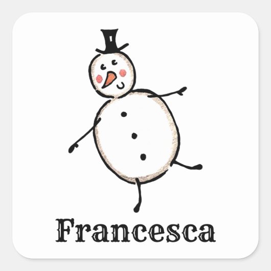 Sticker Carré Snowman (Devant)