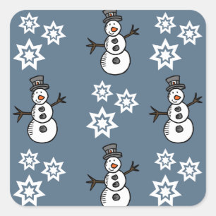 Sticker Carré Snowman