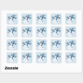 Sticker Carré Snowman dans Blue Mitts et Casquette (Feuille)