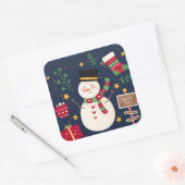 Sticker Carré Snowman de vacances décoratif (Enveloppe)
