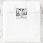 Sticker Carré Snowman Doing a Headstand  (Sac)