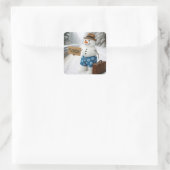 Sticker Carré Snowman Hitchhiking to Florida (Sac)