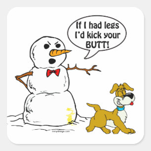 Sticker Carré Snowman Joke