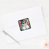 Sticker Carré Snowman Noël Brushstroke SplatCool hiver hiver (Enveloppe)