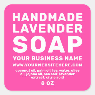Sticker Carré Soap Lavande Fabriqué à la main moderne Knocking r