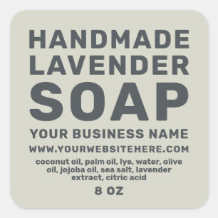 Sticker Carré Soap Lavande Fabriqué à la main moderne Vert Argen
