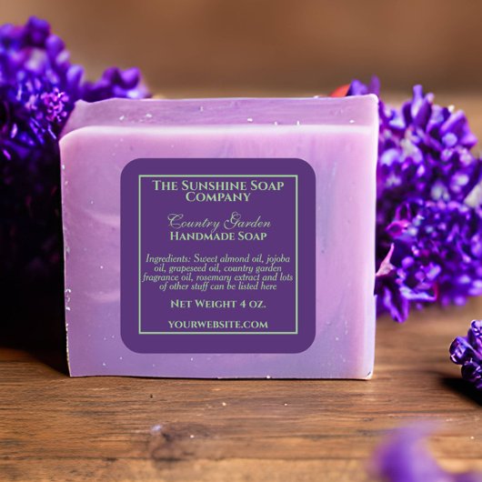 Sticker Carré soap vert foncé de style vintage