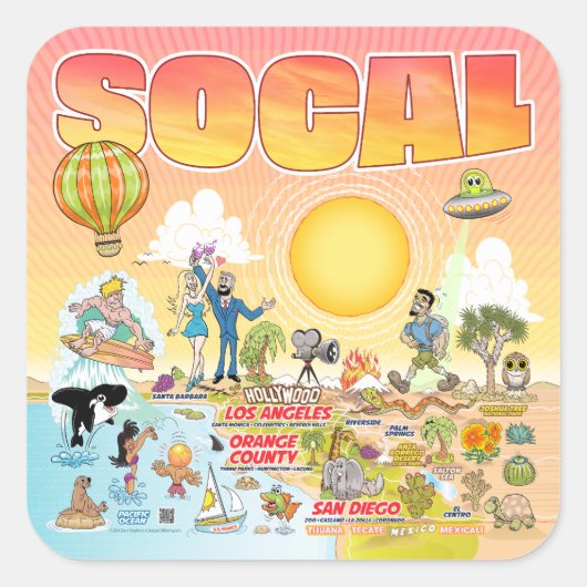 Sticker Carré SoCal (Devant)