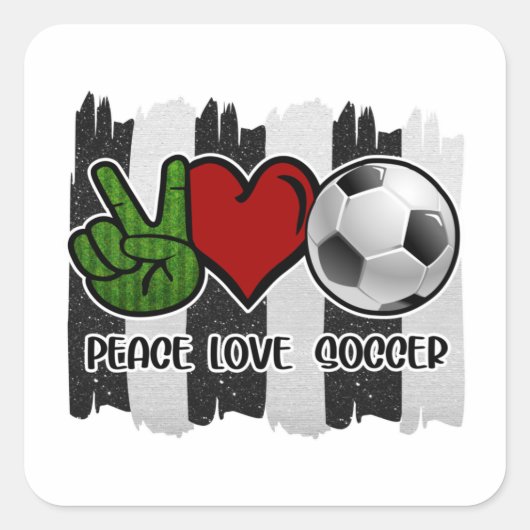 Sticker Carré Soccer paix et amour (Devant)