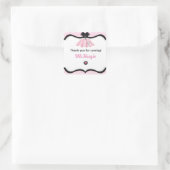 Sticker Carré Sock Hop Poodle Jupe Anniversaire Favoriser Tags (Sac)