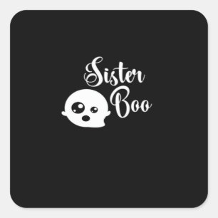Sticker Carré Soeur Boo Halloween