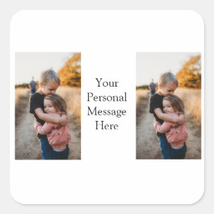 Sticker Carré soeur frère famille ajouter photo message personne
