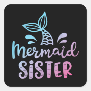 Sticker Carré Soeur Mermaid