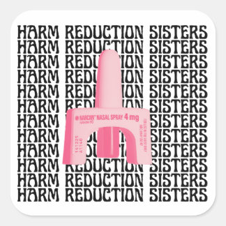 Sticker Carré Sœurs de la réduction des risques Pink Narcan