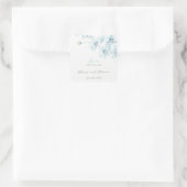 Sticker Carré Soft Blue Orchid Mariage Amour et Merci (Sac)