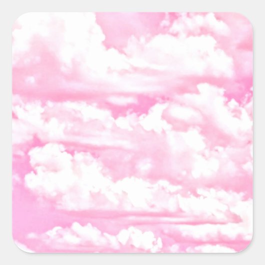 Sticker Carré Soft Happy Rose Nuages Décor (Devant)