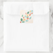 Sticker Carré Soft Pastel Abstract Falling Leaves (Sac)