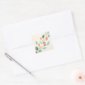 Sticker Carré Soft Pastel Abstract Falling Leaves (Enveloppe)