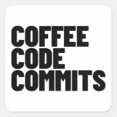Sticker Carré Software Engineer Life - Coffee Code Commits Devel (Devant)