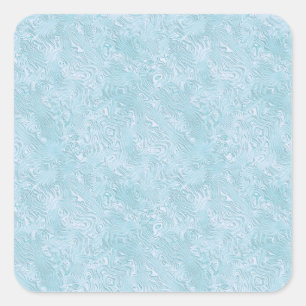 Sticker Carré Soie Moire Petit Motif en Aqua Clair