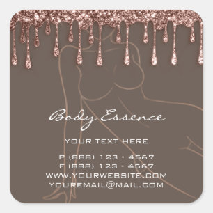 Sticker Carré Soins du corps Façonner le Rose de savon cosmétiq