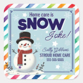 Sticker Carré soins est blague de neige soins de santé référez m (Devant)