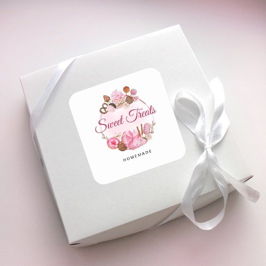 Sticker Carré Soins sucrés Boulangerie maison