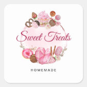 Sticker Carré Soins sucrés Boulangerie maison (Devant)