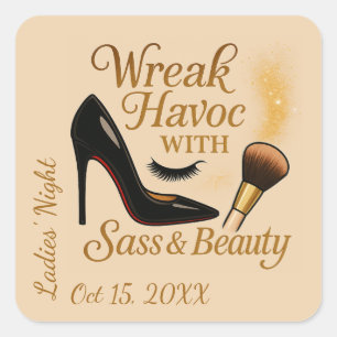 Sticker Carré Soirée Dames Sassy Fait des Ravages Glam Autocolla