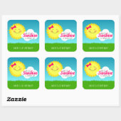 Sticker Carré Soirée d'anniversaire du dimanche (Feuille)