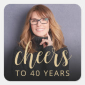 Sticker Carré Soirée de 40e anniversaire (Devant)