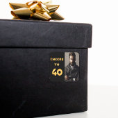 Sticker Carré Soirée de 40e anniversaire l'or noir acclame à 40 